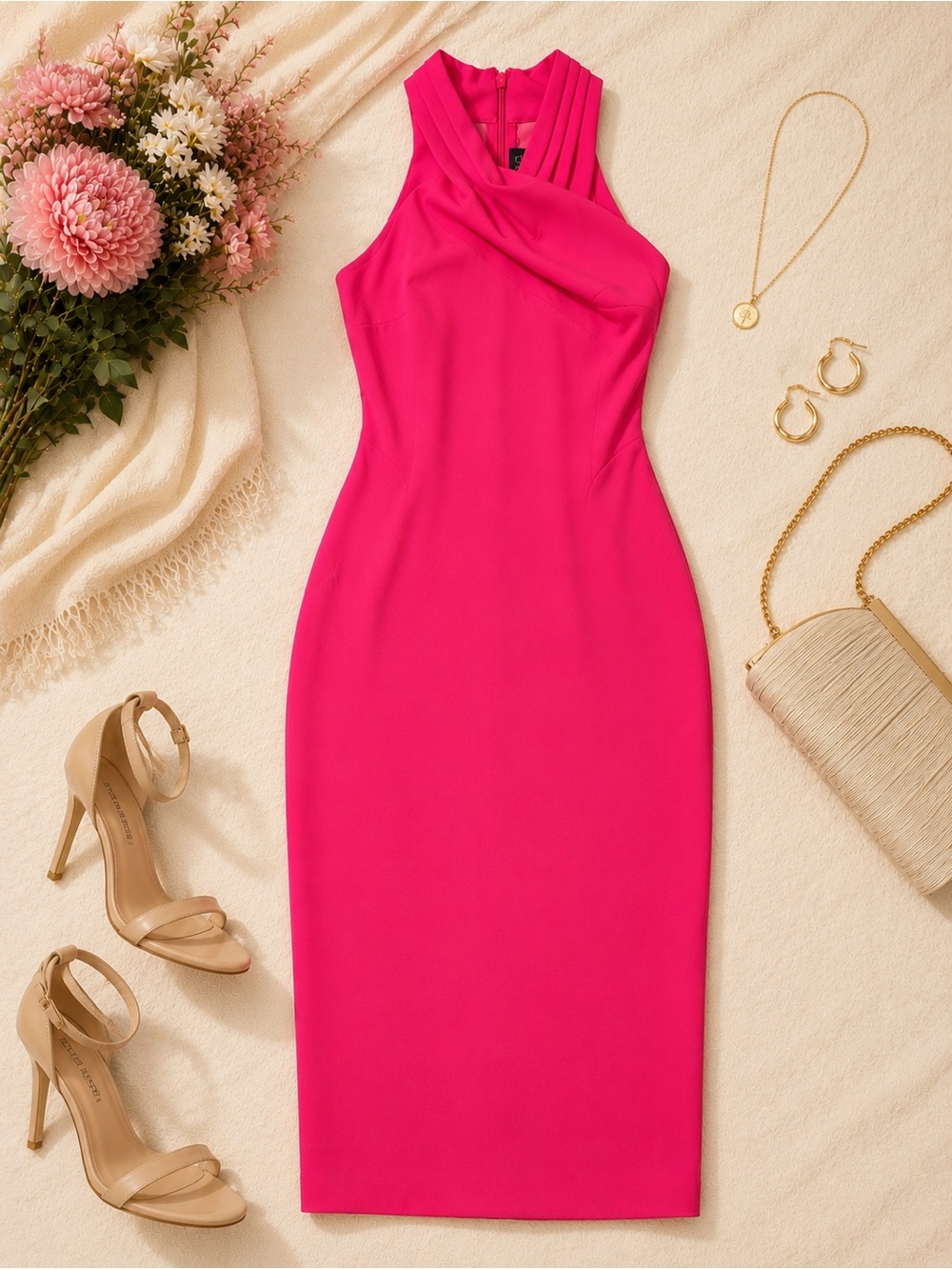 Rachel Roy Hot Pink Bodycon Sheath Dress NWT Size Small